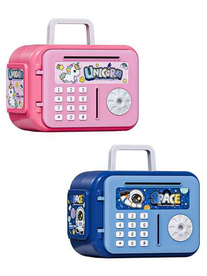 Children's ATM Cash Box, Cartoon Key-Shaped Astronaut/Bear/Pony Piggy Bank, Creative Storage Box, Kindergarten Children's Birthday Gift Toy, Key Storage Cabinet