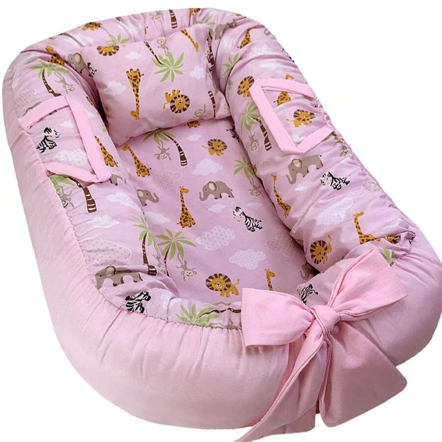 Crib Reducer Nest Cover Without Filling Printed Colors - Pink - View 1
