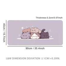 5pcs Cute Kitten Extra Large Mouse Pad, Gaming Desk Mat, Big Keyboard Pad, Washable, Non-Slip Rubber Base, Stitched Edge, Gift Mouse Pad, Desk Protector, Study Pad, Multiple Sizes Available, Computer Keyboard Mat, Laptop Pad Desk Accessories Office Supplies Office Office Desk Accessories Mousepad Mouse Pad For Desk - Five Cute Kittens - View 17