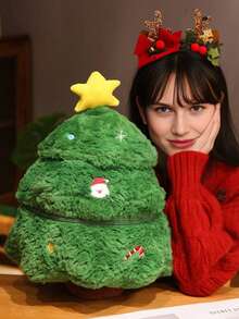 Santa Plush Stuffed Claus In Tree Pillow For Kids Toy And Christmas Tree Plush Pillow Decor The Elk Plush Doll Toys - Cozy Holiday Plushie For Toddlers