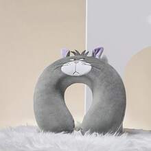 Miniso Lucifer U - Shaped Pillow, Cat Shape, Skin - Friendly Fabric, Cervical Support, A Good Helper For Office Rest/Business Trip(1 PC) - Multicolor - View 1