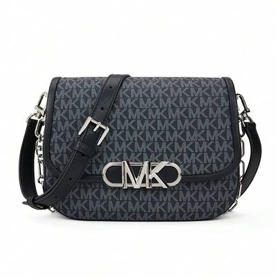 Michael Kors Bolso de hombro monocromo negro/gris para mujer 30R3S7PM6B BLK/OPTICWHT