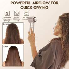 6 In 1 Hair Styler, Multifunctional Heated Hair Brush, Straightener, Curling Iron And Curling Iron, Electric Brush For Styling,Hair Dryer - EU F Type Plug(220-240V) - View 10