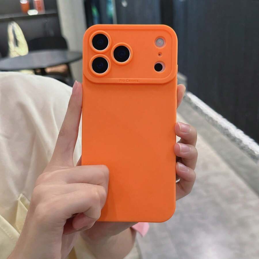 1pc Matte Orange TPU Phone Case Compatible With IPhone 17 Pro Max/17 Pro/17 Ari/17, Comfortable Grip, Protective Cover Compatible With IPhone 16 Pro Max/16/15/14/13/12/12/11/X/XR/XS Max/7G/7 Plus, Unique And Fashionable, Suitable As Easter, Christmas, Birthday Gift For Boyfriend/Girlfriend/Family/Friends, Also Compatible With Samsung Galaxy S25/S24/S23/S22/S21/A22/A23/A23/A25//A26/A32/A35/A33/A36/A51/A52/A53/A54/A55/A56/A06 Series
