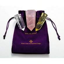 Set Of 3 Healing Crystal Wands Of Rose Quartz Clear Quartz And Yellow Quartz Pointed And Faceted For Healing Reiki Chakra Meditation Therapy Decor