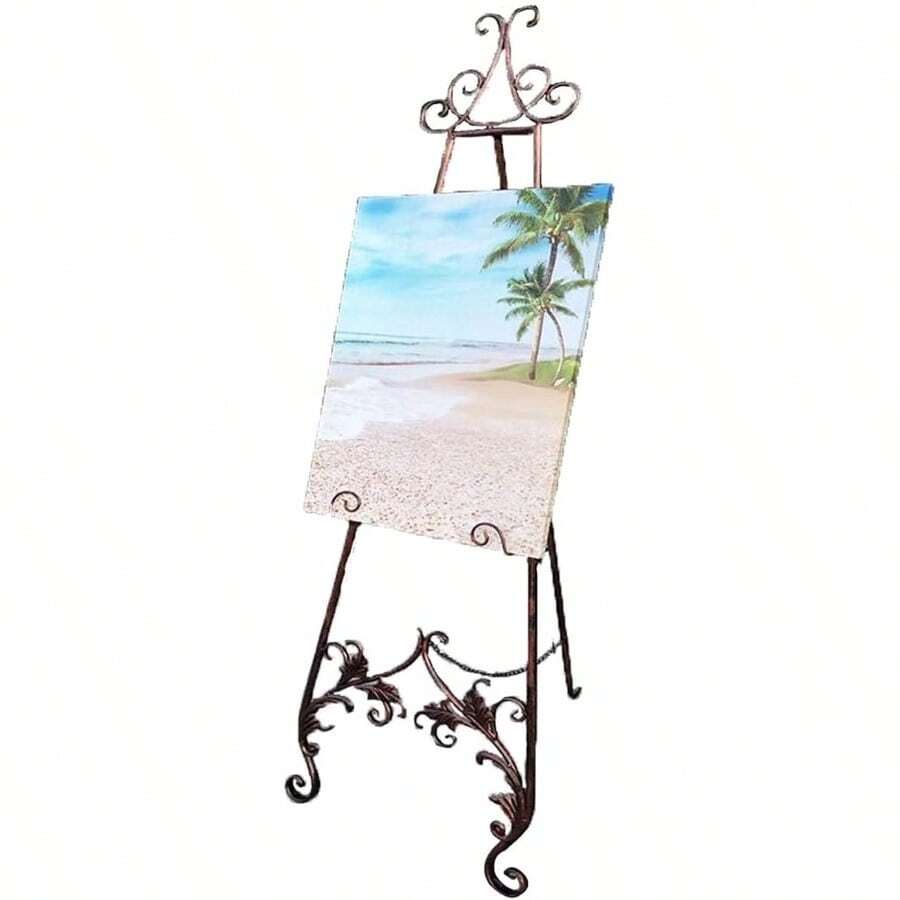 Tripod Metal Oil Easel Adjustable Iron Art Display Stand For Photos Posters And Canvas Red Copper - Cobre rojo - Ver 1