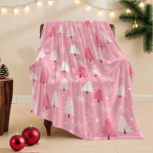 Christmas1pc Green Christmas Tree Flannel Blanket,280gsm,Throw Blankets, Blanket For Bed, Tapestry,Rug, Suitable For Home Decor,The Four Seasons,Winter Decorations, Bedroom Decor, Room Decoration Stuff, Living Room Decor, Picnic Blanket, Best Friend Gifts, Bed.