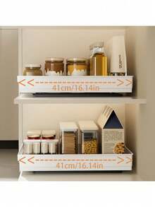 Vassoio estraibile senza foratura - Ripiano scorrevole resistente, organizer salvaspazio per armadi, bagno, sotto il lavello, armadio - Compatibile con ante e cassetti dei mobili, design compatto, costruzione durevole, essenziale per gli abitanti di appartamenti