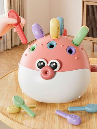 1件儿童早教组装河豚玩具，开发智力并锻炼手眼协调能力，婴儿节日礼物