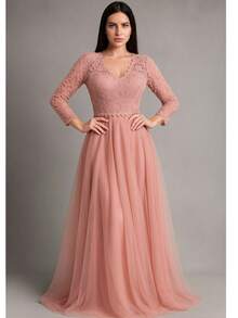 Women Dresses - 乾枯玫瑰色 - 查看 2