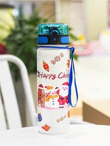 1pc 800ml/27oz Christmas Series Water Bottle, 3D Printing Technology, With Handle Strap For Easy Carrying, Suitable For Sports, Outdoor, Gym, Cycling, Camping, Great Christmas Gift - Multicolor - View 17