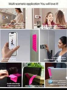 1 件硅胶吸盘硅胶吸盘方形手机壳背面硅胶吸盘 28 件大号吸盘硅胶手机吸盘卡夹钱包名片夹信用卡夹女士适合女性适用于 、Android 手机，生日礼物，家人，朋友手机支架，手机配件 - 藍色 - 查看 4