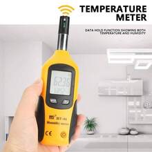 HT - 86 Temperatura Digital y Humedad del Medidor Higrmetro Termmetro de Temperatura Hmeda de Temperatura y Medidor de Temperatura del Punto de Roco, Punto de Roco - 5060, Bulbo Hmedo - 2060 - Amarillo - Ver 9