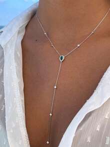 1pc Pendant Necklace Y Shaped Necklace Gold Silver Long Pendant Necklace Women's Jewelry - Y Pendant Necklace - View 14