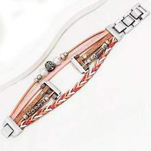 1pc Fashion Multi-Layer Faux Leather Watch Band, Compatible With Samsung Galaxy Watch, Garmin, Amazfit And Other 20mm/22mm Smart Watches, With Cross/Tree Of Life Accessory, Adjustable Metal Buckle (Band Only) - Multicolor - View 15