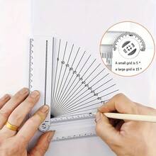 1 pieza Regla geométrica plegable multifuncional - Hecha de material ABS, sin electricidad, precisión 0.01 - Plantilla matemática con medición de ángulo para dibujo escolar y de oficina, excelente material de aprendizaje y útiles escolares, gran regalo pequeño de Navidad