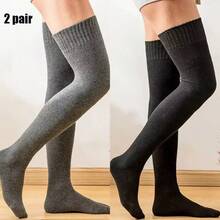 1/2/3双装男士加厚保暖长筒袜，过膝袜，保暖毛巾袜，适合父亲节礼物，成人及老年人适用，冬季室内外运动保暖舒适。 - 彩色 - 查看 15