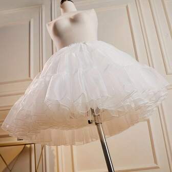 1 件女式 4 层柔软薄纱迷你裙，适合万圣节、圣诞节派对服装，可作为外套穿着
