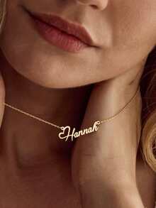 Modny naszyjnik z imieniem ze stali nierdzewnej z personalizowaną tabliczką znamionową, naszyjnik choker dla kobiet, biżuteria do codziennego noszenia