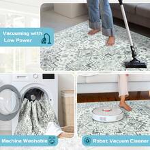 Area Rug 8x10 Feet Washable Rug, Pink Vintage Traditional Rug, Foldable Ultra-Thin Retro Decorative Indoor Distressed Non-Slip Carpet Floral Print Mat Bedroom Living Room Bathroom - 灰色 - 查看 8