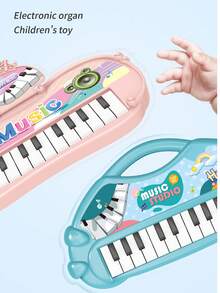 1個兒童教育電子鋼琴玩具,13個鍵的模擬鋼琴樂器玩具,便攜式卡通兒童音樂鋼琴,適合男孩和女孩,早期教育玩具禮物