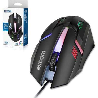Mouse Gamer com LED USB 1200DPI Exbom MS-62