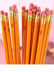 50支/30支/20支/10支颜色随机木质铅笔带橡胶铅笔学生书写HB铅笔文具学校用品办公绘图用品学校用品，返校 - 彩色 - 查看 8