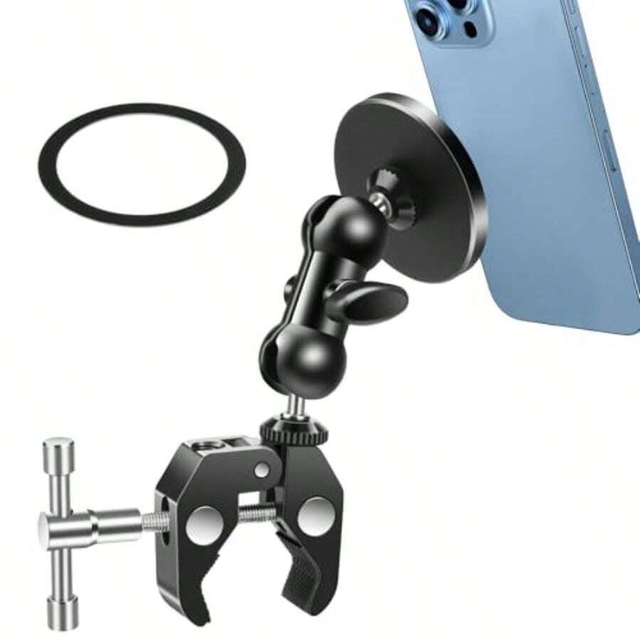 MX EEEKit AllMetal Magnetic Bike Phone Holder 360° Rotating Handlebar Clamp Mount For Motorcycle Bicycle Scooter Compatible With MagSafe And All Phones - Black - View 1