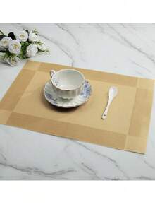 Juego de 6 manteles individuales con aislamiento antideslizante y lavable - Dorado - Ver 5