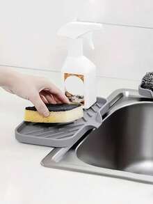 1 pièce Porte-savon en silicone avec drainage - tapis antidérapant anti-éclaboussures pour éviers de cuisine et de salle de bain