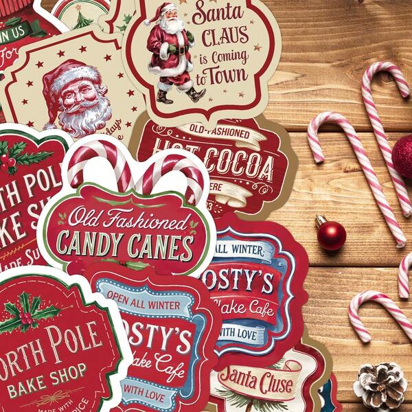 14pcs Vintage Christmas Stickers, Santa Baking And Coffee Theme, Perfect For Candy Gift Wrapping, Handmade Cards, Box Wrapping, Gift Labels