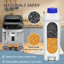 NEXBOR STREAM Filtro de máquina de café, 3 unidades de filtro de agua de repuesto, filtro de agua compatible con DeLonghi ECAM, ETAM, ESAM, EC y series BCO, filtro de agua para jarra y dispensador de agua, DeLonghi DLSC002, DLS C002 ECAM ESAM ETAM BCO EC EC680 EC800