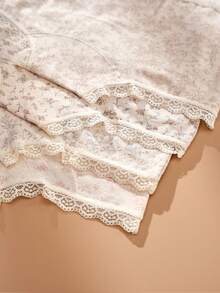 4pcs Women's Cotton Floral Print Hipster Panties, Cute Bow Decor, Sexy Lace Trim, Comfortable & Minimalist, Suitable For Daily Wear, All-Match Triangle Underwear, Fit For Young & Fresh Style - Multicolor - View 4