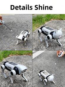 Robot perro y gato biónico con control remoto, juguete educativo de ensamblaje DIY para aprendizaje científico, perro y gato mecánicos que caminan, regalo de Navidad, juguete rompecabezas de enseñanza STEM para niños - Perro robot de control remoto - Ver 3
