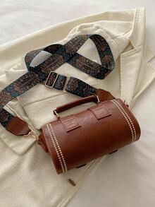 1 pièce Mini sac à main rétro en forme de baril pour femmes, convient pour un usage quotidien