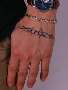 1 件男士扭纹双刺铁丝袖口手链，哥特式手链，万圣节礼物 - 荊棘手手鐲 - 查看 3