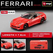 Burago 1:64 Escala Serie Ferrari Modelo de Coche Deportivo para Niños, Miniatura de Simulación Modelo de Coche Fundido a Troquel Pequeño Simulación de Aleación, Modelo de Coche de Colección, Regalo de Año Nuevo, Navidad y Cumpleaños