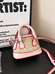 1pc Fashionable Retro Mini Shell Handbag, Cute & Compact, Suitable For Lipstick, Coins, Shoulder/Crossbody Bag For Women, Summer - Beige - View 8