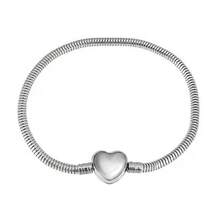 1 chiếc vòng tay đa năng hình trái tim bằng thép không gỉ thiết kế tối giản dành cho nữ, trang sức tự làm - màu thép - Xem 7