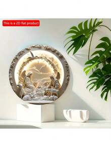 1 pieza Decoración de pared colgante de escena de nacimiento clásica de metal - Decoración de metal vintage multiusos de 8x8 pulgadas, adecuada para bar, cocina, café, hogar, sala de estar, oficina, decoración de fiesta, regalo de Navidad - No se requiere electricidad, posiciones de agujeros aleatorias