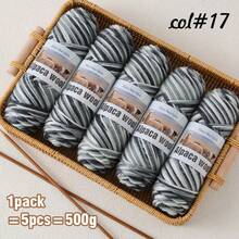 5团/包羊驼毛渐变色纱线，500克高品质多色混纺纱线球，手工DIY材料，适合秋冬季男女时尚礼品，可编织毛衣、围巾、帽子、开衫、手套、打底裤和护膝 - 多种颜色可选 - 彩色羊駝絨 - 查看 25