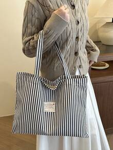 Modische, lässige gestreifte Dekor Damen Schultertasche mit großer Kapazität, perfekt für Hochschulabsolventen & Büromitarbeiter, geeignet für Büro, Universität, Arbeit, Geschäft, Pendeln, Outdoor, Reisen