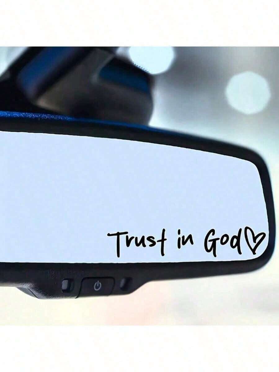 1pc Trust In God Mirror Decal, Rearview Mirror Car Decals For , Vinyl Decal