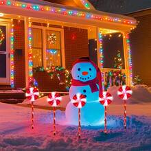 5-Piece Solar Christmas Path Lights, 8 Lighting Modes - Candy Lollipop Style With Red & White LEDs - Indoor/Outdoor Use For Lawn, Patio & Garden Christmas Decoration XMAS Decor Christmas Tree Gift Decor Thanksgiving Wedding Home Decor Home Decor Fall Decor Autumn Decor Birthday Decorations For Gifts Party Supplies Indoor Outdoor Garden Holiday Festival Decor Halloween Decor Wall Decor Halloween Ornaments