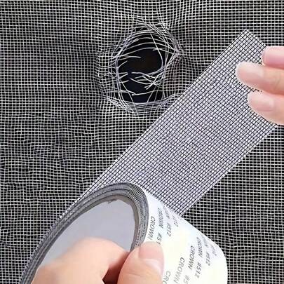 3pcSelf-Adhesive Mesh Repair Tape Set, No Need For Fabric, Durable And Easy To Apply, Can Repair Holes In Screens, Curtains, Mosquito Nets, Preventoes And Insects, And Is A Household Mesh Patching Magic Tool.