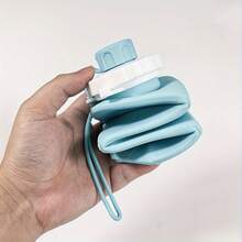 600ml 20.29oz Leakproof Foldable Water Bottle - Silicone, High-Temp Resistant, With Secure Strap For Cycling, Hiking, Gym & More - Available In Maca In Four Colors, Insulated Flas - 1個綠色折矽膠杯 - 查看 3