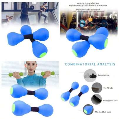 Juego de Mancuernas Deportivas, Mancuernas Acuticas para Mujeres, Construccin de Msculos Flotantes, Pesas de Agua de Secado Rpido, Aerbic Acutico, Fitness en la Piscina, Azul