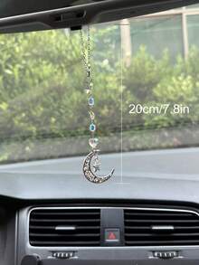 Car Pendants-Car Accessories Pendants 1pc Hollow Moon Star Car Hanging, Crystal Beaded Car Ornaments Crystal Sun Accessories Home Decoration - Star and Moon - View 11