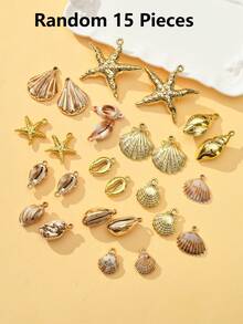 5/10/15/20 件独特手工 3D 贝壳吊坠 - 精致的 DIY 珠宝制作用品，适用于水族馆、家庭和办公室贝壳装饰 - 非常适合手工制作、送礼和个性化 - 彩色 - 查看 16