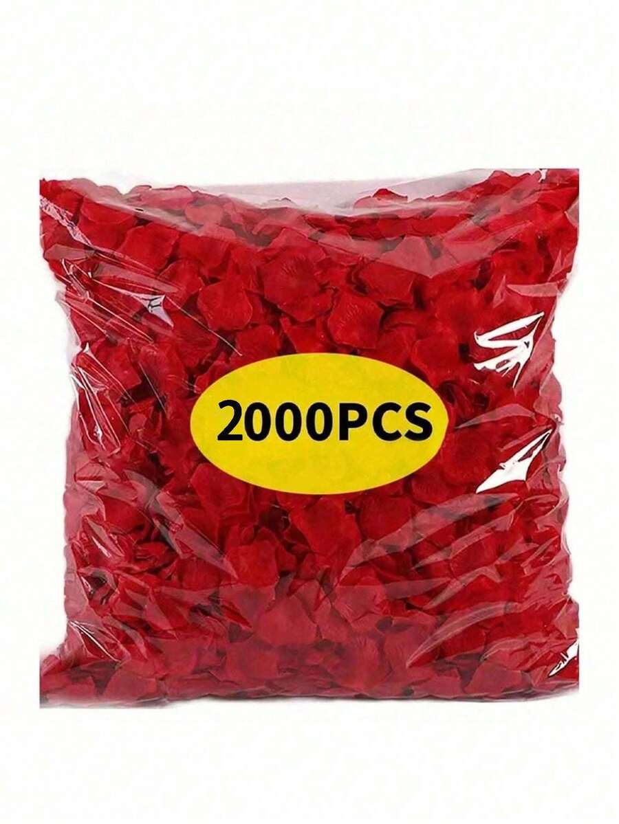 1000/2000/10pcs Romantic Style Non-Woven Fabric Simulated Rose Petals, Artificial Rose Petals, Romantic Handcrafted Scattered Flowers, Proposal Parties, Valentine's Day Decorations, Wedding Decorations And Room Decorations, Anniversary Decorations - Multicolor - View 1